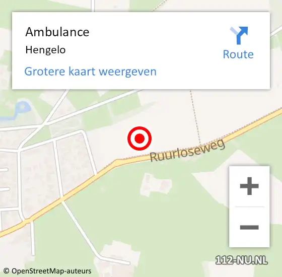 Locatie op kaart van de 112 melding: Ambulance Hengelo op 5 mei 2024 13:57