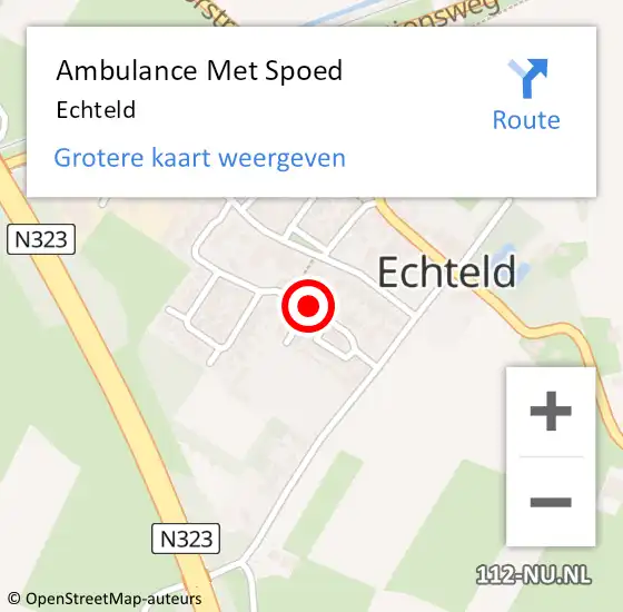 Locatie op kaart van de 112 melding: Ambulance Met Spoed Naar Echteld op 5 mei 2024 14:27