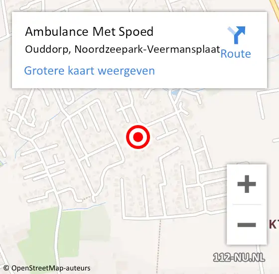 Locatie op kaart van de 112 melding: Ambulance Met Spoed Naar Ouddorp, Noordzeepark-Veermansplaat op 5 mei 2024 14:42