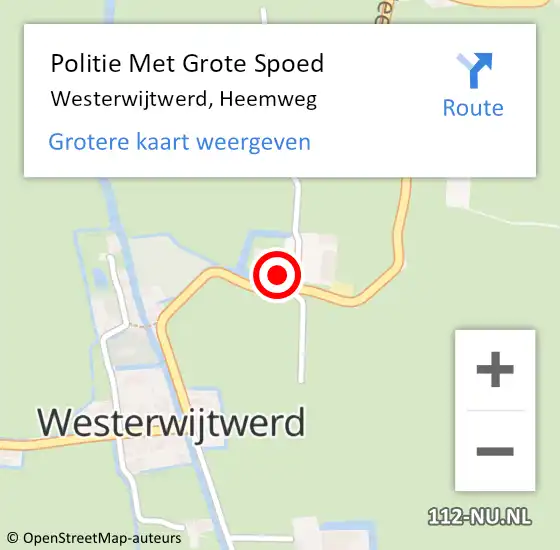 Locatie op kaart van de 112 melding: Politie Met Grote Spoed Naar Westerwijtwerd, Heemweg op 5 mei 2024 14:49