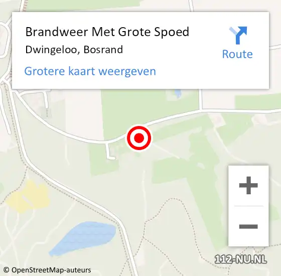 Locatie op kaart van de 112 melding: Brandweer Met Grote Spoed Naar Dwingeloo, Bosrand op 5 mei 2024 14:57