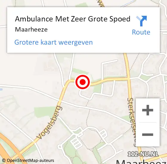 Locatie op kaart van de 112 melding: Ambulance Met Zeer Grote Spoed Naar Maarheeze op 5 mei 2024 15:25