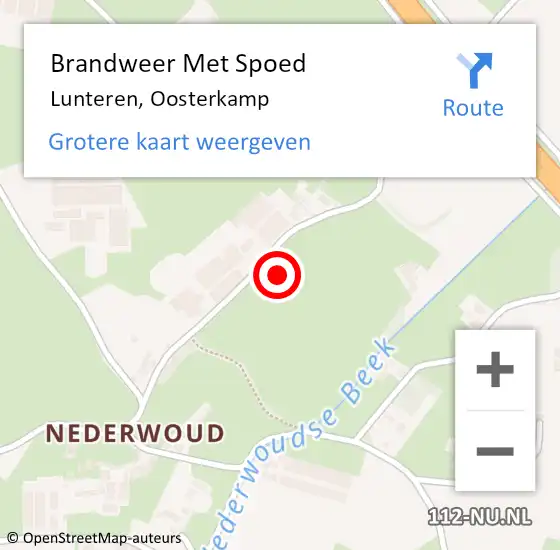 Locatie op kaart van de 112 melding: Brandweer Met Spoed Naar Lunteren, Oosterkamp op 5 mei 2024 15:52