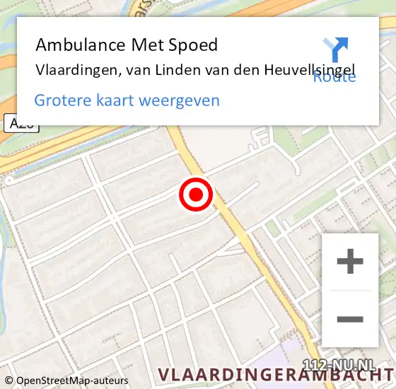 Locatie op kaart van de 112 melding: Ambulance Met Spoed Naar Vlaardingen, van Linden van den Heuvellsingel op 5 mei 2024 16:07