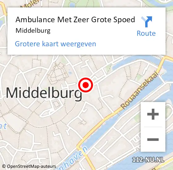 Locatie op kaart van de 112 melding: Ambulance Met Zeer Grote Spoed Naar Middelburg op 5 mei 2024 16:36