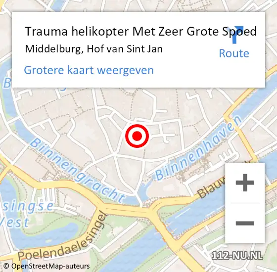 Locatie op kaart van de 112 melding: Trauma helikopter Met Zeer Grote Spoed Naar Middelburg, Hof van Sint Jan op 5 mei 2024 16:38