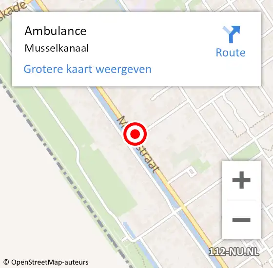 Locatie op kaart van de 112 melding: Ambulance Musselkanaal op 5 mei 2024 17:44