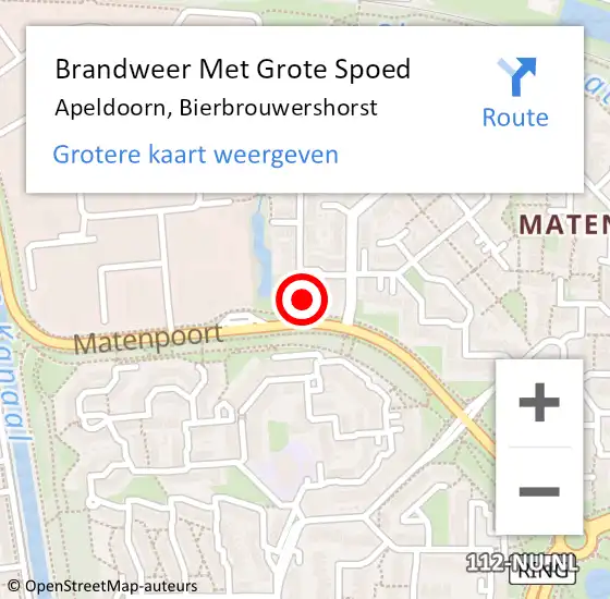 Locatie op kaart van de 112 melding: Brandweer Met Grote Spoed Naar Apeldoorn, Bierbrouwershorst op 5 mei 2024 17:54