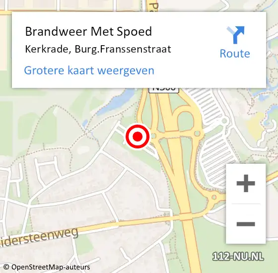Locatie op kaart van de 112 melding: Brandweer Met Spoed Naar Kerkrade, Burg.Franssenstraat op 5 mei 2024 17:59