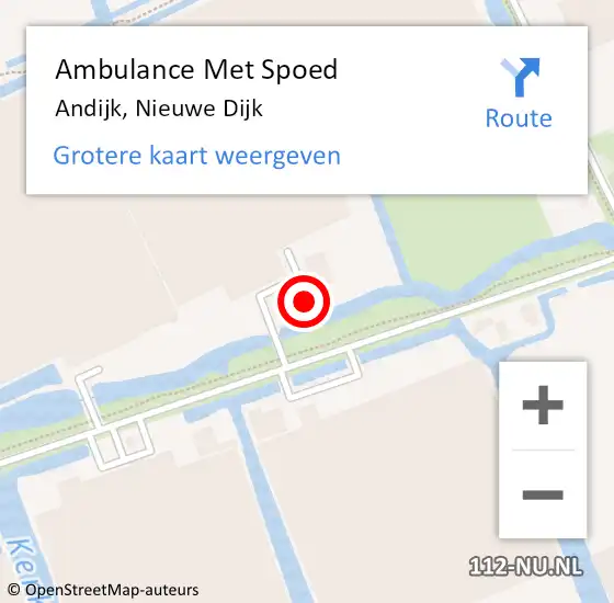 Locatie op kaart van de 112 melding: Ambulance Met Spoed Naar Andijk, Nieuwe Dijk op 5 mei 2024 18:32