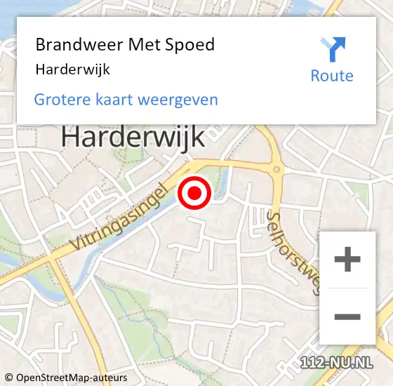 Locatie op kaart van de 112 melding: Brandweer Met Spoed Naar Harderwijk op 5 mei 2024 18:42