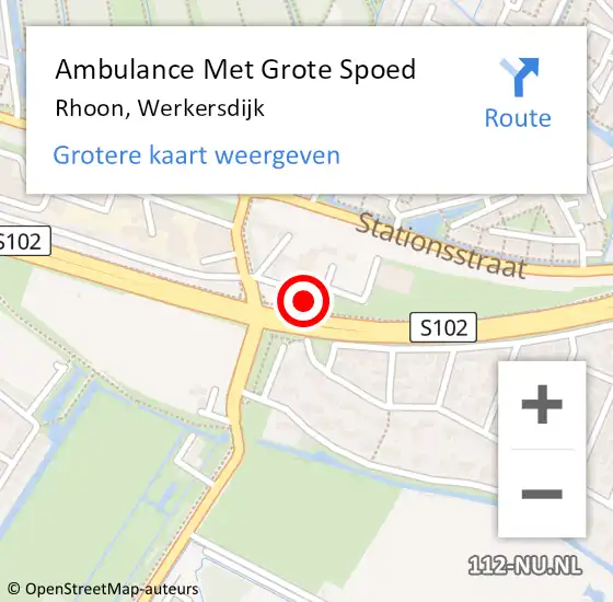 Locatie op kaart van de 112 melding: Ambulance Met Grote Spoed Naar Rhoon, Werkersdijk op 5 mei 2024 18:42