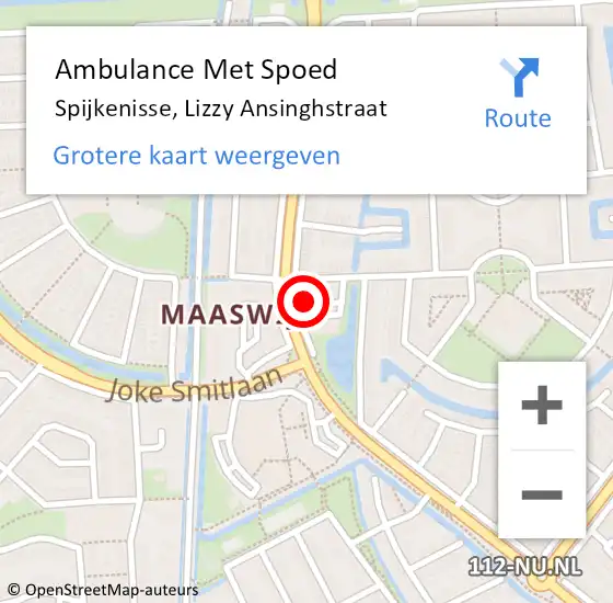 Locatie op kaart van de 112 melding: Ambulance Met Spoed Naar Spijkenisse, Lizzy Ansinghstraat op 5 mei 2024 19:19