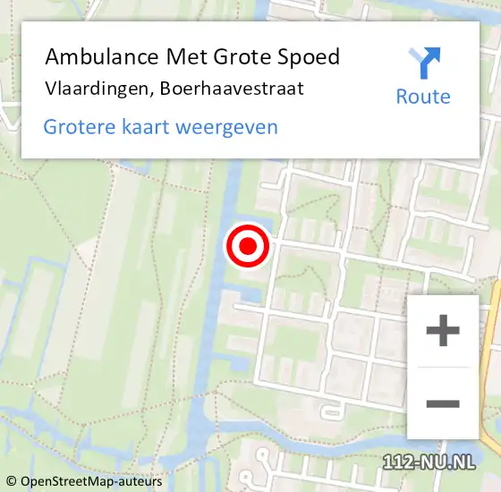 Locatie op kaart van de 112 melding: Ambulance Met Grote Spoed Naar Vlaardingen, Boerhaavestraat op 5 mei 2024 19:46