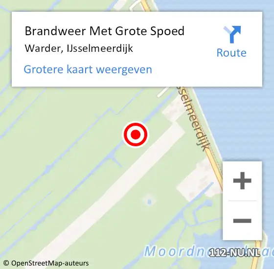 Locatie op kaart van de 112 melding: Brandweer Met Grote Spoed Naar Warder, IJsselmeerdijk op 5 mei 2024 20:42