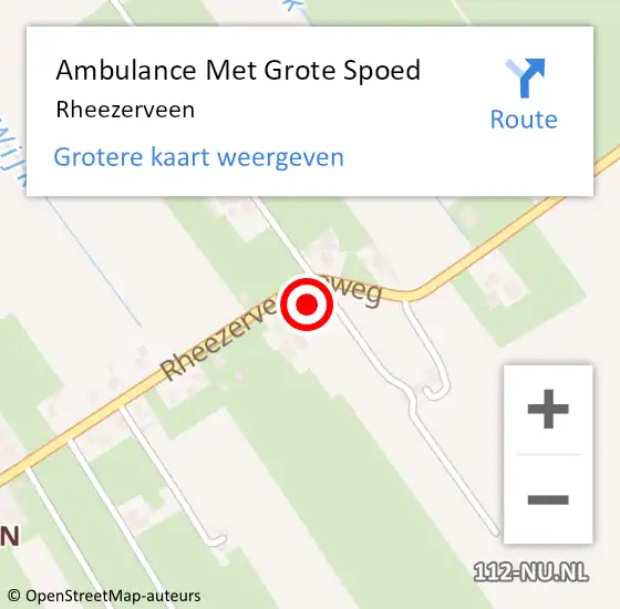 Locatie op kaart van de 112 melding: Ambulance Met Grote Spoed Naar Rheezerveen op 5 mei 2024 22:30