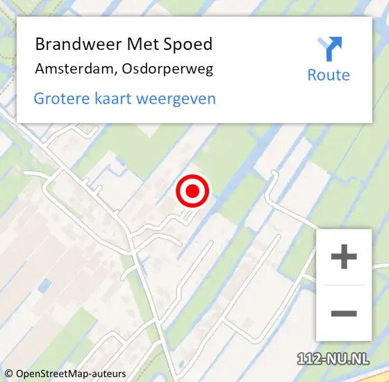 Locatie op kaart van de 112 melding: Brandweer Met Spoed Naar Amsterdam, Osdorperweg op 5 mei 2024 22:32