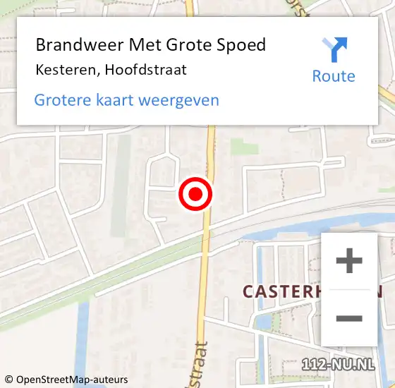 Locatie op kaart van de 112 melding: Brandweer Met Grote Spoed Naar Kesteren, Hoofdstraat op 5 mei 2024 22:41