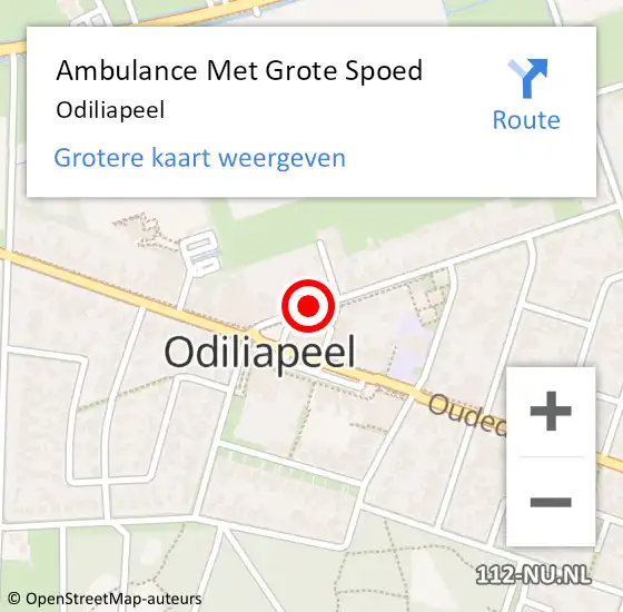 Locatie op kaart van de 112 melding: Ambulance Met Grote Spoed Naar Odiliapeel op 5 mei 2024 22:47