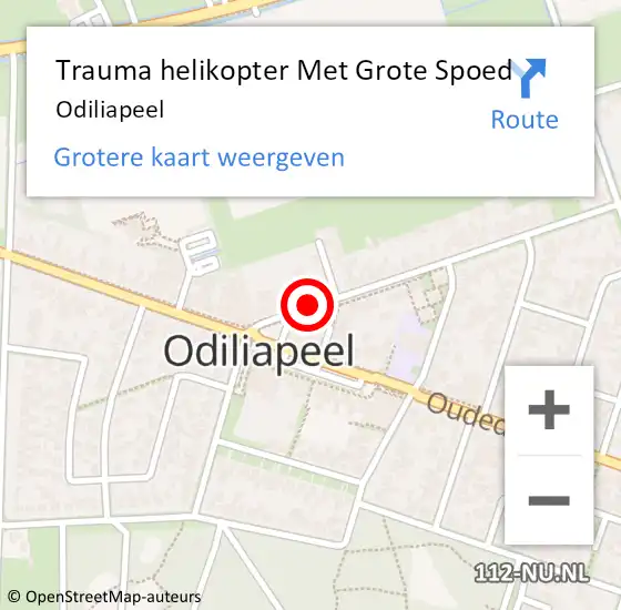 Locatie op kaart van de 112 melding: Trauma helikopter Met Grote Spoed Naar Odiliapeel op 5 mei 2024 22:53