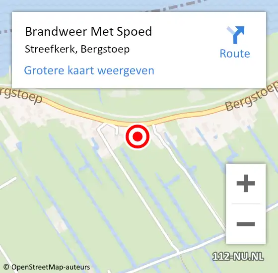 Locatie op kaart van de 112 melding: Brandweer Met Spoed Naar Streefkerk, Bergstoep op 6 mei 2024 00:53