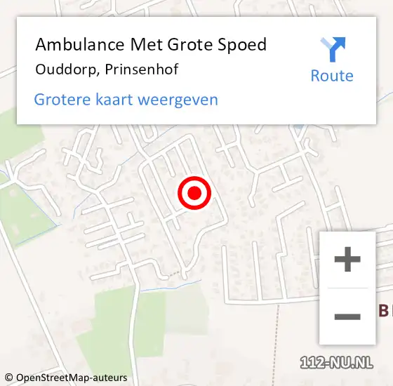Locatie op kaart van de 112 melding: Ambulance Met Grote Spoed Naar Ouddorp, Prinsenhof op 6 mei 2024 01:25