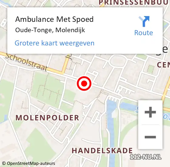 Locatie op kaart van de 112 melding: Ambulance Met Spoed Naar Oude-Tonge, Molendijk op 6 mei 2024 01:54