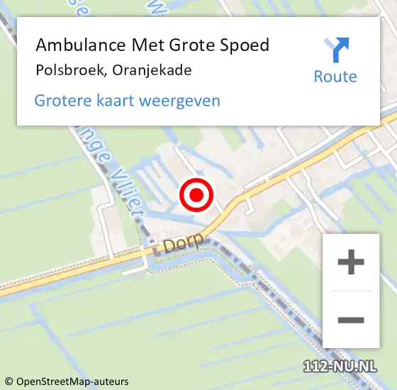 Locatie op kaart van de 112 melding: Ambulance Met Grote Spoed Naar Polsbroek, Oranjekade op 4 oktober 2014 20:33