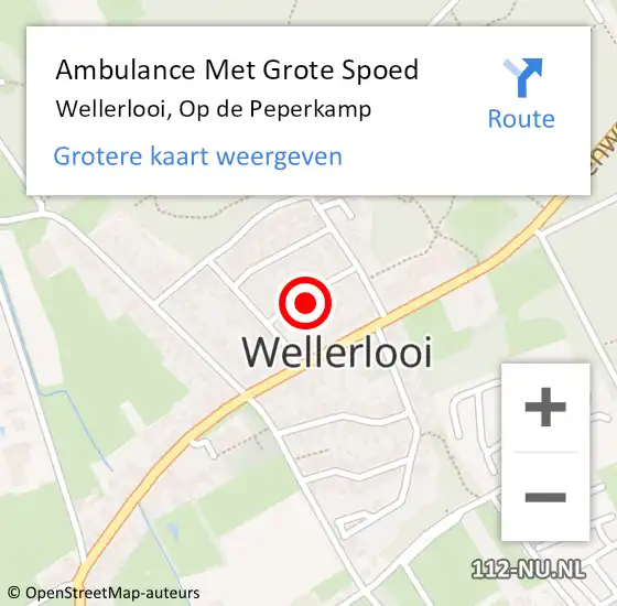 Locatie op kaart van de 112 melding: Ambulance Met Grote Spoed Naar Wellerlooi, Op de Peperkamp op 6 mei 2024 03:02