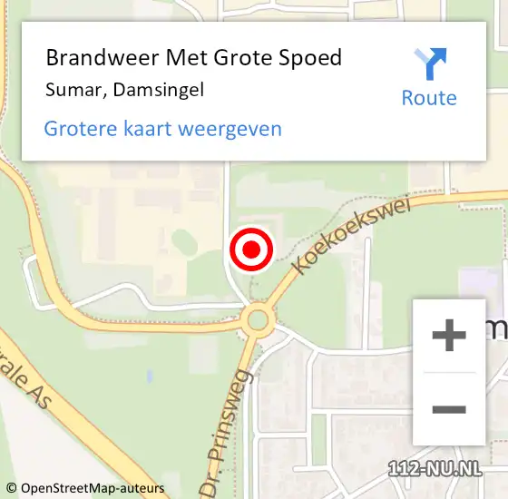 Locatie op kaart van de 112 melding: Brandweer Met Grote Spoed Naar Sumar, Damsingel op 6 mei 2024 03:35