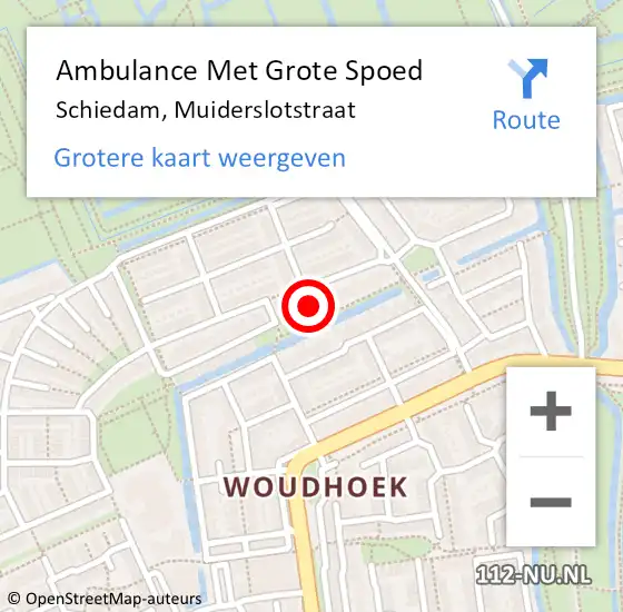 Locatie op kaart van de 112 melding: Ambulance Met Grote Spoed Naar Schiedam, Muiderslotstraat op 6 mei 2024 05:16