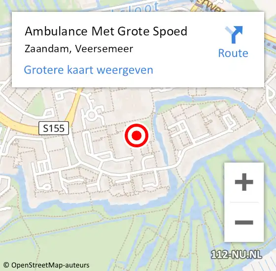 Locatie op kaart van de 112 melding: Ambulance Met Grote Spoed Naar Zaandam, Veersemeer op 6 mei 2024 07:04