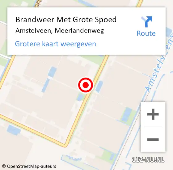 Locatie op kaart van de 112 melding: Brandweer Met Grote Spoed Naar Amstelveen, Meerlandenweg op 6 mei 2024 08:07