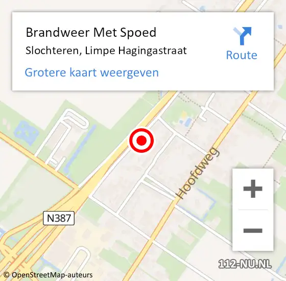 Locatie op kaart van de 112 melding: Brandweer Met Spoed Naar Slochteren, Limpe Hagingastraat op 6 mei 2024 08:12