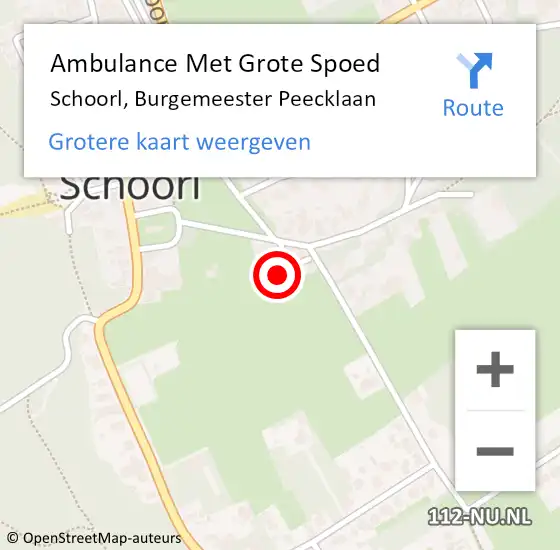 Locatie op kaart van de 112 melding: Ambulance Met Grote Spoed Naar Schoorl, Burgemeester Peecklaan op 6 mei 2024 09:27