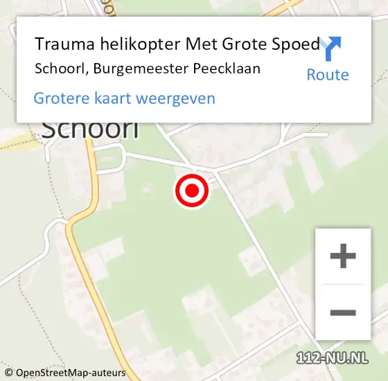Locatie op kaart van de 112 melding: Trauma helikopter Met Grote Spoed Naar Schoorl, Burgemeester Peecklaan op 6 mei 2024 09:28