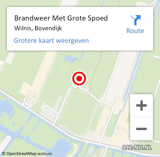 Locatie op kaart van de 112 melding: Brandweer Met Grote Spoed Naar Wilnis, Bovendijk op 6 mei 2024 09:38