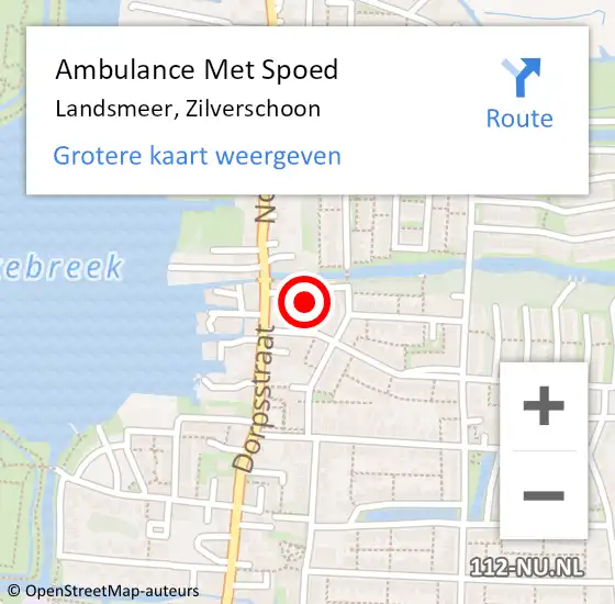 Locatie op kaart van de 112 melding: Ambulance Met Spoed Naar Landsmeer, Zilverschoon op 6 mei 2024 09:40