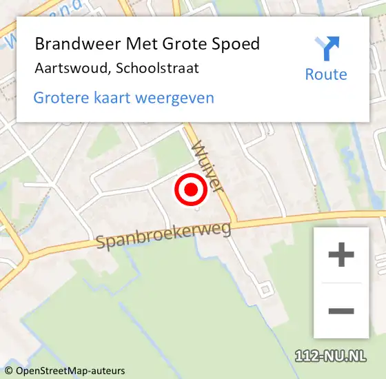 Locatie op kaart van de 112 melding: Brandweer Met Grote Spoed Naar Aartswoud, Schoolstraat op 6 mei 2024 10:26