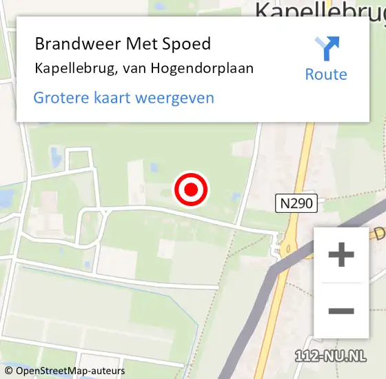 Locatie op kaart van de 112 melding: Brandweer Met Spoed Naar Kapellebrug, van Hogendorplaan op 6 mei 2024 10:27