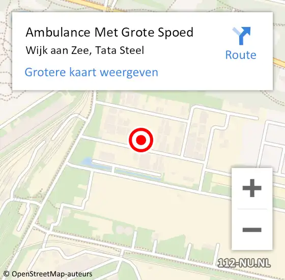 Locatie op kaart van de 112 melding: Ambulance Met Grote Spoed Naar Wijk aan Zee, Tata Steel op 6 mei 2024 10:35