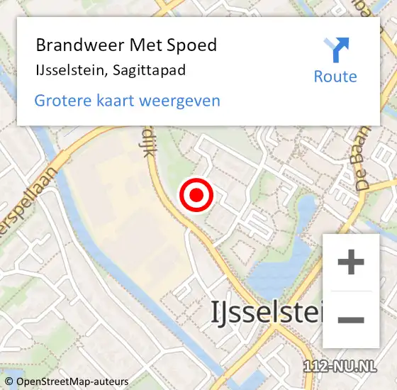 Locatie op kaart van de 112 melding: Brandweer Met Spoed Naar IJsselstein, Sagittapad op 6 mei 2024 11:09