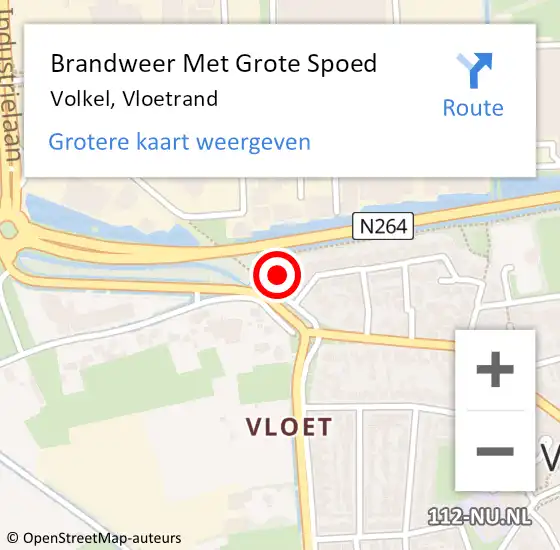 Locatie op kaart van de 112 melding: Brandweer Met Grote Spoed Naar Volkel, Vloetrand op 6 mei 2024 11:47