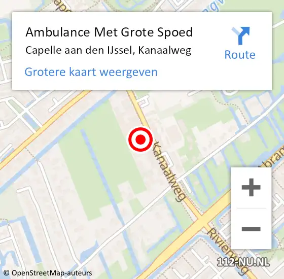 Locatie op kaart van de 112 melding: Ambulance Met Grote Spoed Naar Capelle aan den IJssel, Kanaalweg op 6 mei 2024 11:54