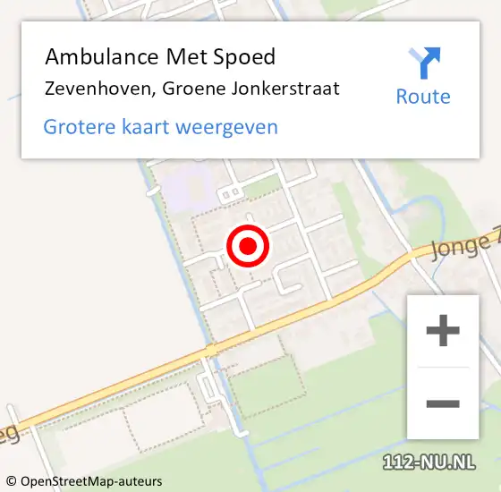 Locatie op kaart van de 112 melding: Ambulance Met Spoed Naar Zevenhoven, Groene Jonkerstraat op 6 mei 2024 11:58