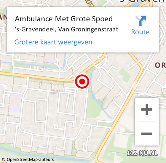 Locatie op kaart van de 112 melding: Ambulance Met Grote Spoed Naar 's-Gravendeel, Van Groningenstraat op 6 mei 2024 12:01