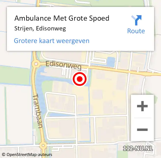 Locatie op kaart van de 112 melding: Ambulance Met Grote Spoed Naar Strijen, Edisonweg op 6 mei 2024 12:05