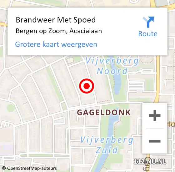 Locatie op kaart van de 112 melding: Brandweer Met Spoed Naar Bergen op Zoom, Acacialaan op 6 mei 2024 12:17