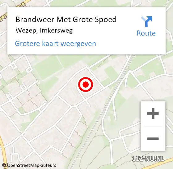 Locatie op kaart van de 112 melding: Brandweer Met Grote Spoed Naar Wezep, Imkersweg op 6 mei 2024 12:21