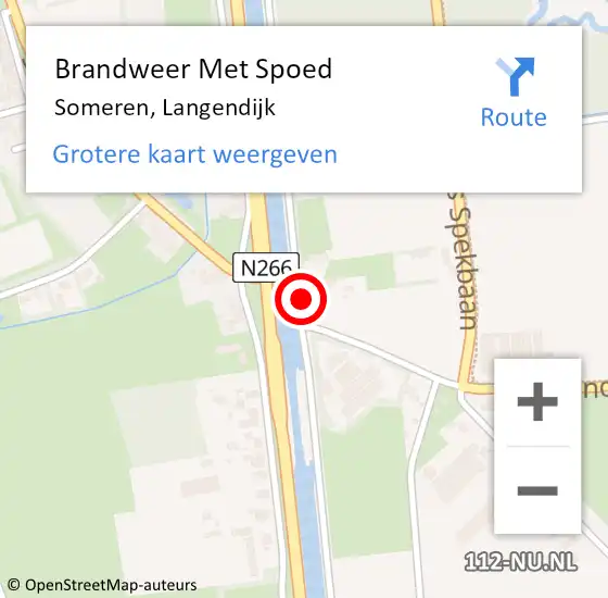 Locatie op kaart van de 112 melding: Brandweer Met Spoed Naar Someren, Langendijk op 6 mei 2024 12:48